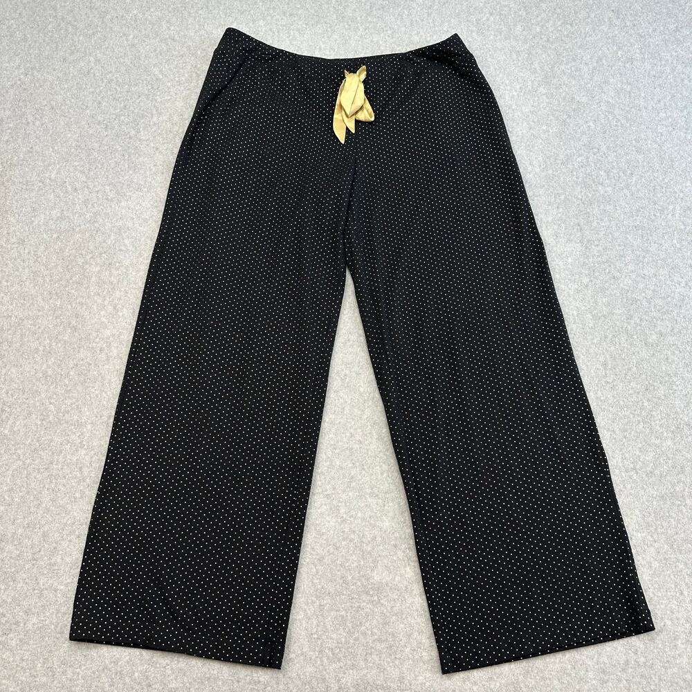 Soma Cool Nights Pajama Pants WMNS XL Black Polka Dot Cotton Blend Loungewear